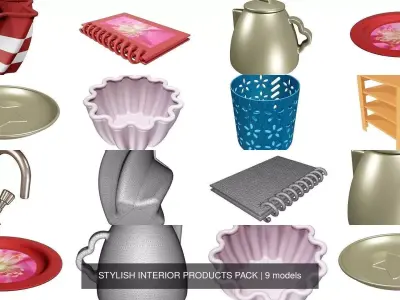 STYLISH INTERIOR PRODUCTS PACK 3D Model Collection