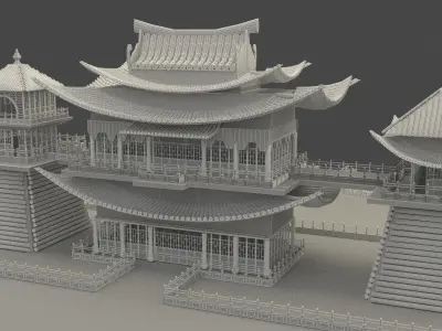 Chinese ancient palace  house 3D model