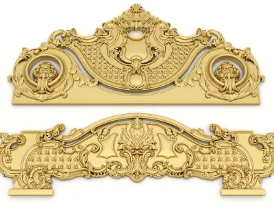 Bed Ornament Frame 10 - For CNC and Interior 3D model