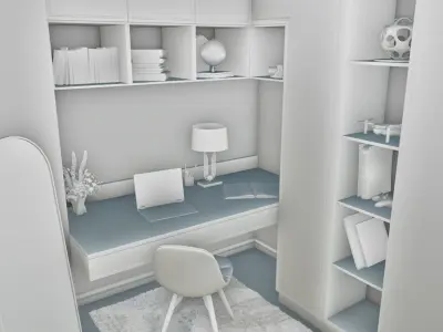 Work Room 7 Low-poly 3D model