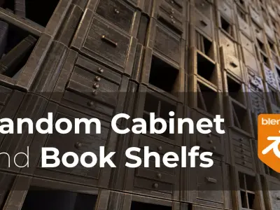 Random Cabinet and Book Shelfs Generator 3D model
