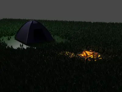 Camping Tent  Low-poly 3D model