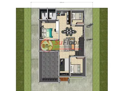 House 8x13m code 652 - Sketchup 3D model 3D model 3D model