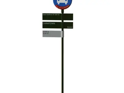 Traffic Sign 02 Low-poly 3D model