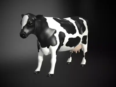 Plastic Cow Figure PBR Low-poly 3D model