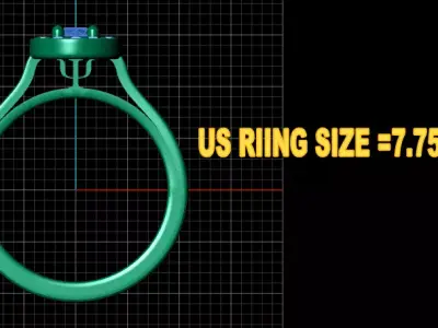 emerald diamond ring 3D print model