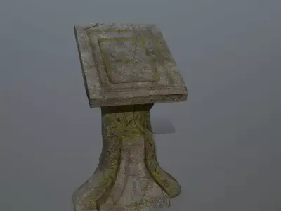 lectern stone bench Low-poly 3D model