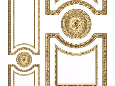 Carved Decoration Panel for CNC 09 Low-poly 3D model