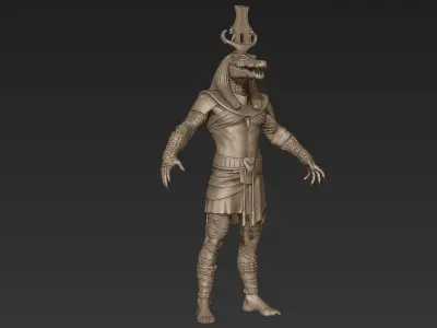 Sobek egyptian warrior 3D model