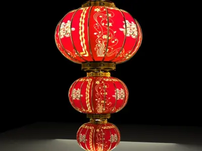 Chinese Red Lantern 3D model 52