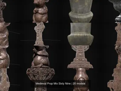 Medieval Prop Mix Sixty Nine 3D Model Collection
