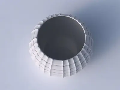 Bowl spheric with strange tiles 3D print model