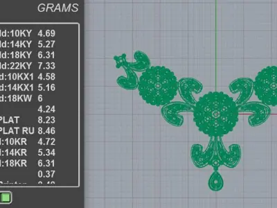 Luxury Baroque Style Diamond Cluster Pendant 3D print model