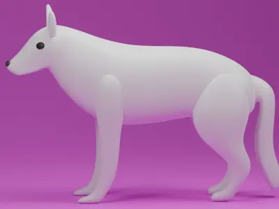 Cartoon German Shepherd Dog 1 3D model