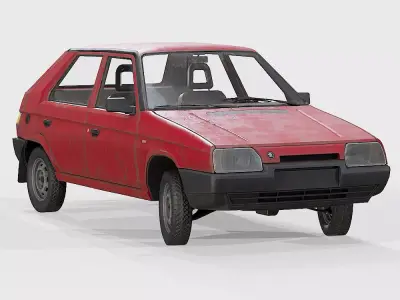 Skoda - Favorit Low-poly 3D model