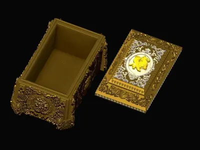 Ornamental deluxe gift storage box 3D print model