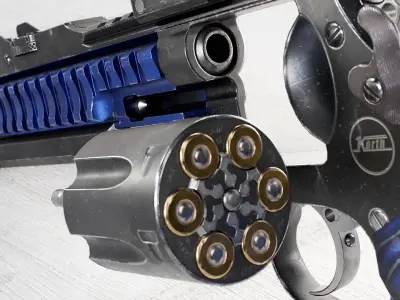 Korth Super Sport ALX and Compensator Low-poly 3D model