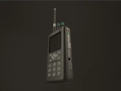 3D Police Radio -  Walkie Talkie  With Charger - With Textures Low-poly 3D model