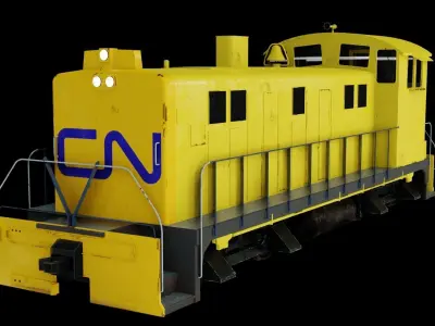 Diesel locomotive 3D model Low-poly 3D model