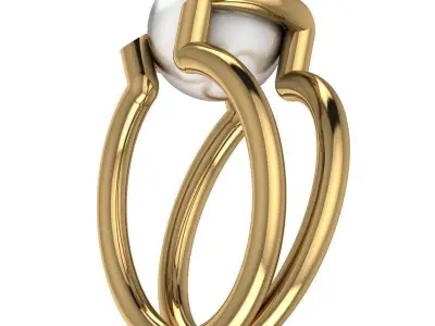 PEARL GOLD OPEN RING  3D print model