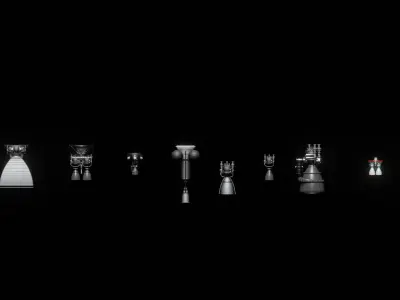 ROCKETS AND SPACESHIPS ENGINES PACK 3D model