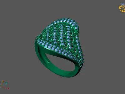 STL 3DM Women Ring Womens Ring Diamonds With Stone Model 3D print model