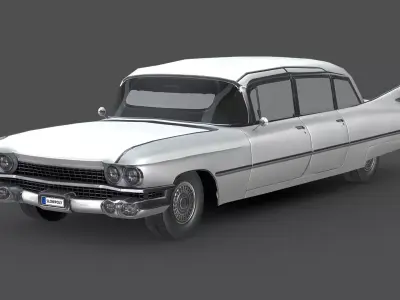 Cadillac Fleetwood 75 sedan 1959 Low-poly 3D model
