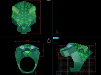 Panther big Ring 3d Print Model 3D print model