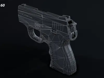 The STALKER-M906 signal pistol Low-poly 3D model