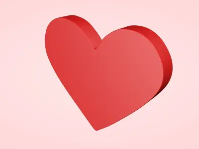 Heart Icon Low-poly 3D model