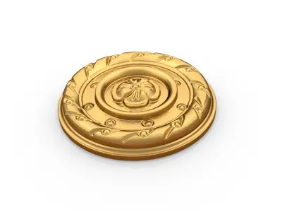Classic round decor ornament carved 18  3D model