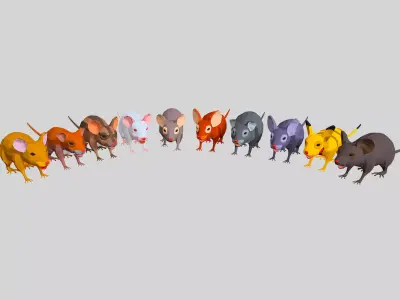 Mouse Polyart Low-poly 3D model