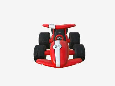 Cartoon Kart A01 Red - Vehicle Racing Design Low-poly 3D model