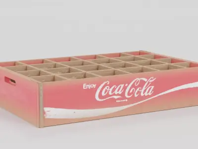 Old Coca Cola Wooden Bottle Crates Low-poly 3D model