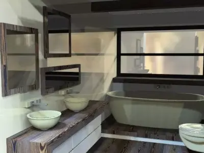 hshhshg tiny house bathroom Free 3D model