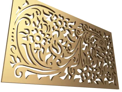 Carved Decoration Panel 03 Low-poly 3D model