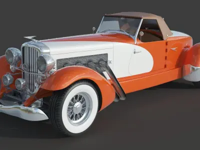 Duesenberg SJ Boattail Speedster 3D model