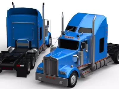 American truck Style Lowpoly Low-poly 3D model