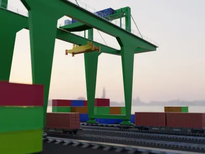 3D Crane Model 3D model