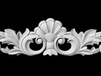 Central decor ornament for furniture 3D model 444