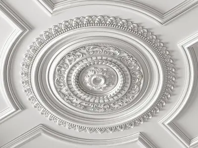 Ceiling classic coffered illuminated Modern Art Deco style  3D model