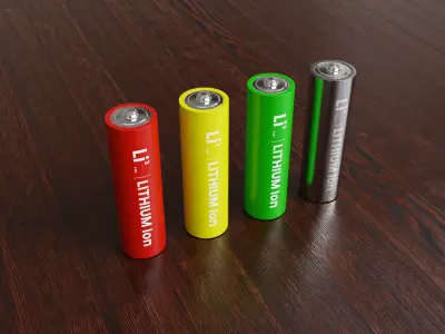 AA Lithium Battery 3D model