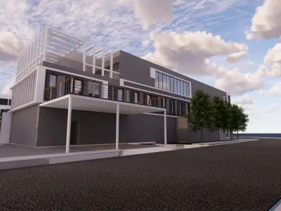 Education Building along with Plaza 3D model