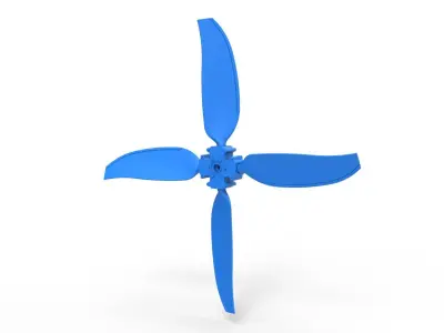 4 Blade Propeller of Drag racing Airboat Scale 1 to 25 3D print model