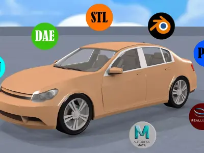 Car Vehicle Low-poly 3D model