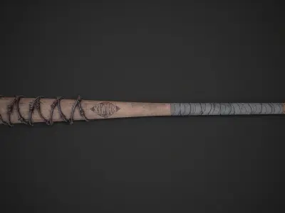Barbwired Baseball Bat Low-poly 3D model