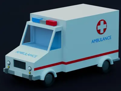 Low Poly Ambulance Low-poly 3D model