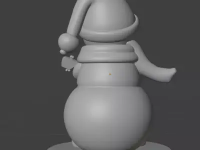 Snowman figurine with a ukulele 3D print model