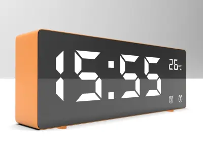CLOCK ORANGE WHITE Low-poly 3D model
