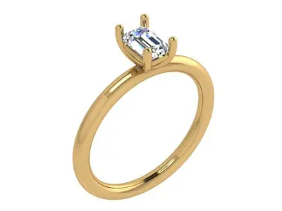Emerald Solitaire Ring 4183 3D print model
